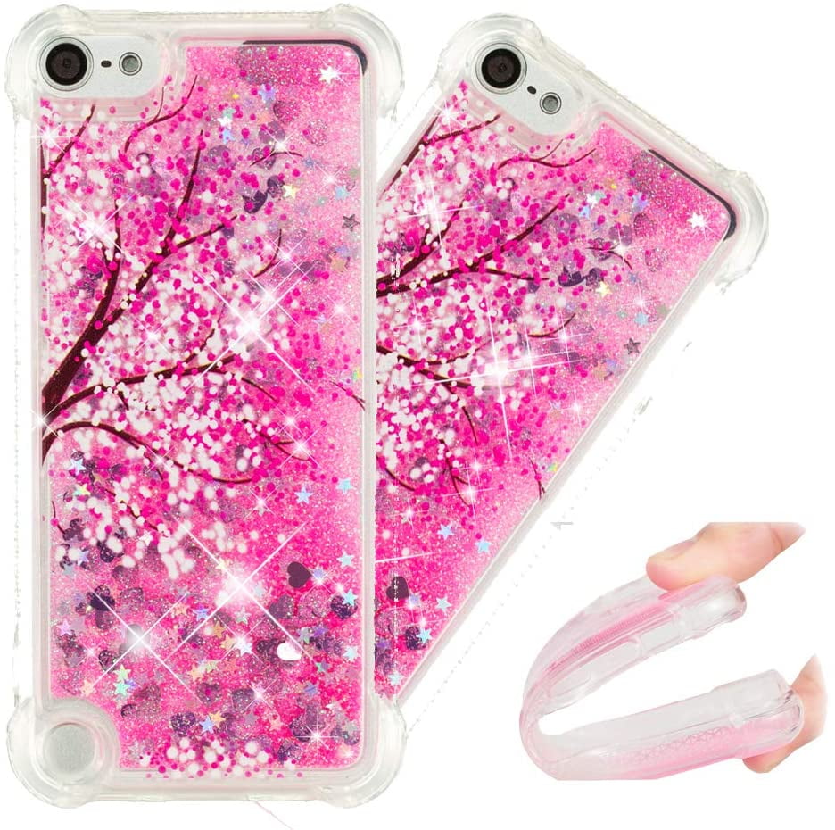 HMTECHUS iPod Touch 5 case for Girls 3D Cute Painted Glitter Liquid