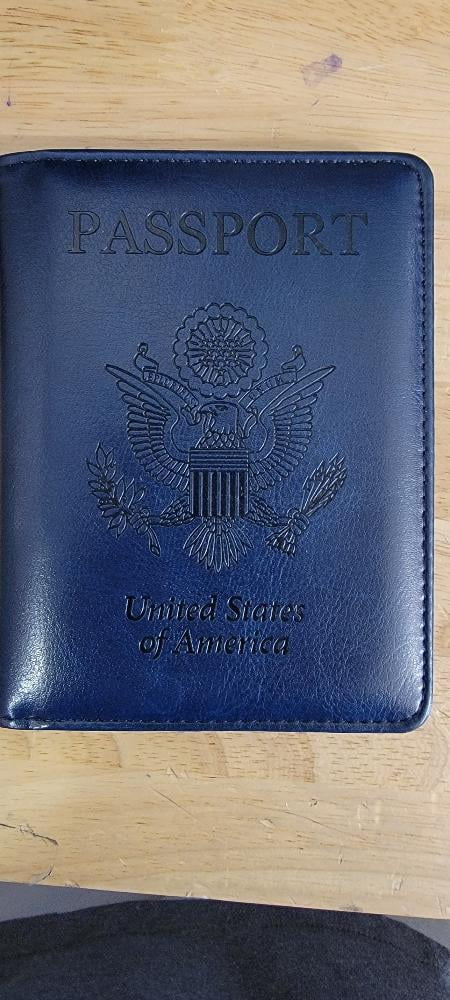 Christmas Tree Black Leather Passport Holder Cover Case Blocking Travel Wallet