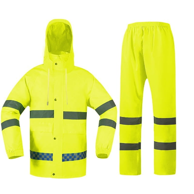 Conjunto de impermeable y pantalón de lluvia reflectante para mujer