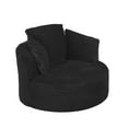 thumbnail image 5 of S-HOME Plush Comfort Corduroy Round Chair with Cushioned Backrest for Stylish Living Room Seating, 5 of 10