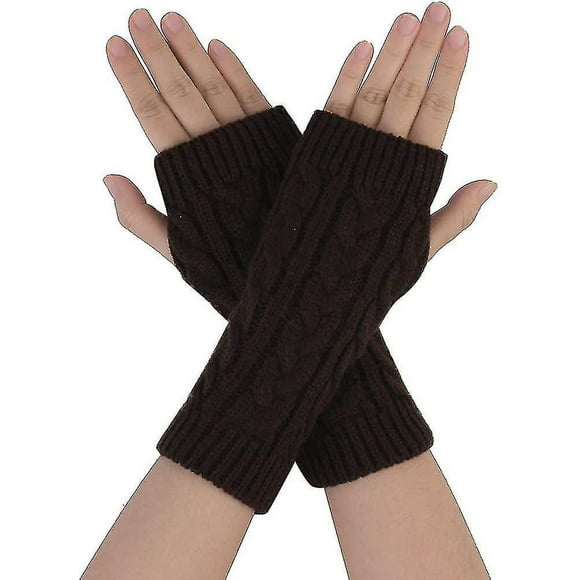 Sourcing Map Women's Ribbed Arm Warmers Stretchy Elastic Wrist Length Thumb