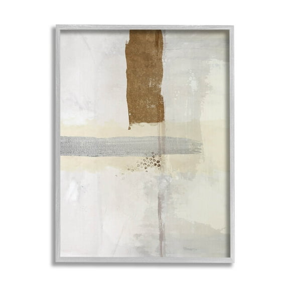 Contemporary Brushed Composition Abstract Graphic Art Gray Framed Art Print Wall Art