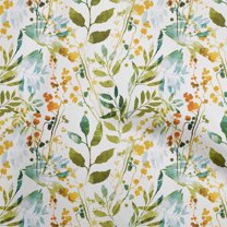 oneOone Cotton Silk Orange Fabric Leaves Craft Projects Decor Fabric Printed By The Yard 42 Inch Wide-5R
