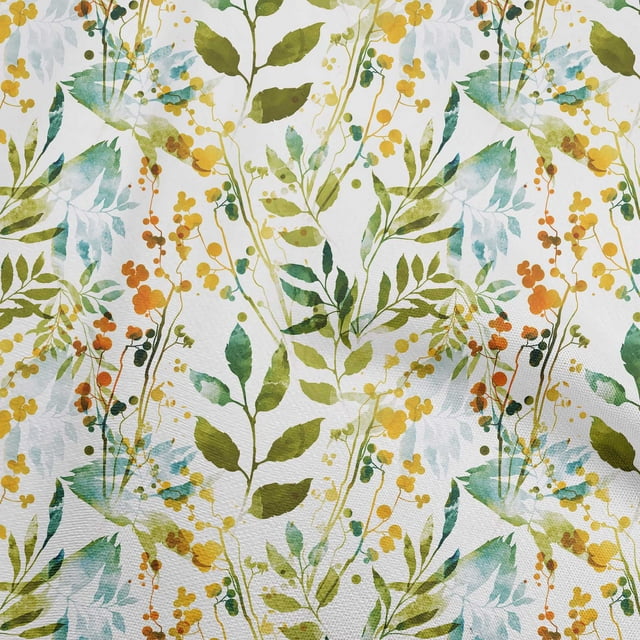 oneOone Polyester Spandex Orange Fabric Leaves Sewing Craft Projects Fabric Prints By Yard 56 Inch Wide-7T
