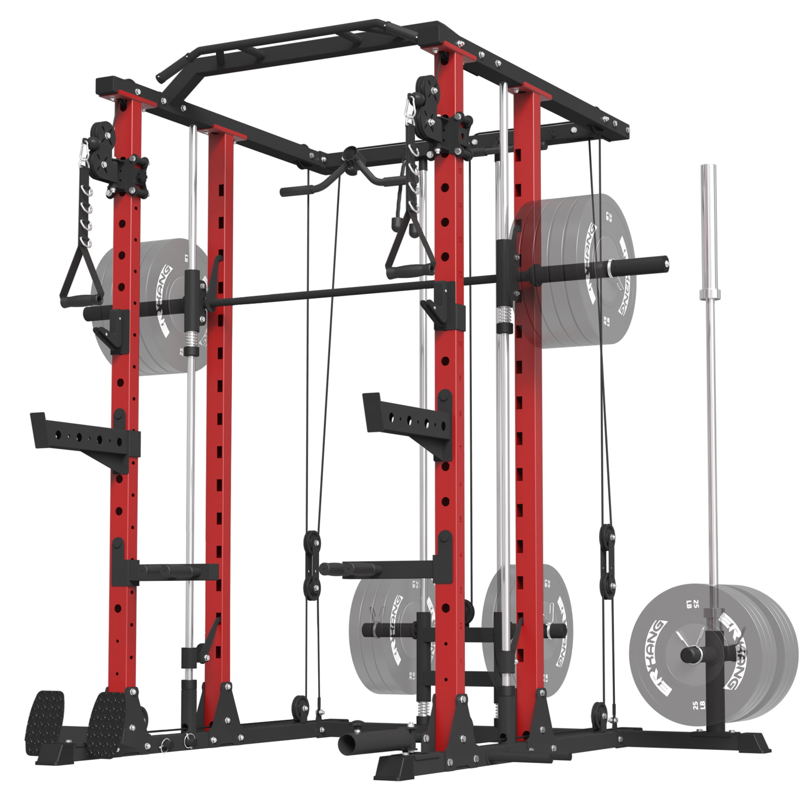 Symmetrie Knorrig transfusie ER KANG Smith Machine Home Gym, 2000LB Smith Rack with Cable Crossover and  LAT Pull Down System, Home Gym Equipment - Walmart.com