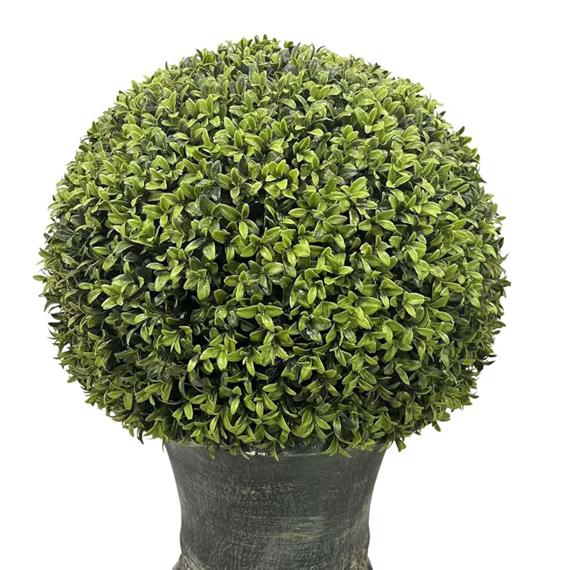 Miniyam 32" Ball Topiary in Grey Pedestal Pot, Artificial Plant for Indoor and Outdoor