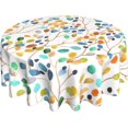 thumbnail image 1 of Spring Summer Tablecloth 60 Inch Round, Colorful Floral Leaves Decorations Table Cloth Polyester Farmhouse Spring Summer Flowers Table Cover for Party Picnic Kitchen Dinner Decor Outdoor Indoor, 1 of 7