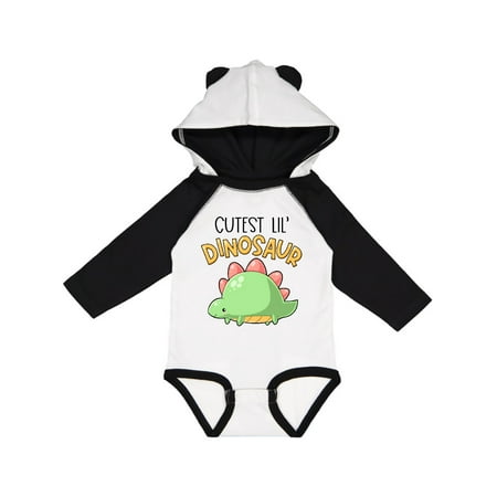 

Inktastic Cutest Lil Dinosaur with Cute Stegosaurus Gift Baby Boy or Baby Girl Long Sleeve Bodysuit