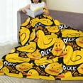 thumbnail image 5 of Cute Rubber Duck Throw Blanket Ultra Soft Warm Yellow Cartoon Smile Ducks Decorative Fleece Blankets for Chair Car Couch Sofa Couch Living Room Travel 50"x 60" All Season Duck Gift for Kids Adults, 5 of 6