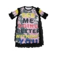 thumbnail image 5 of Liacowi Women Sequined T Shirt Dress Half Sleeve Letters Pattern Party Casual Loose Dress, 5 of 9