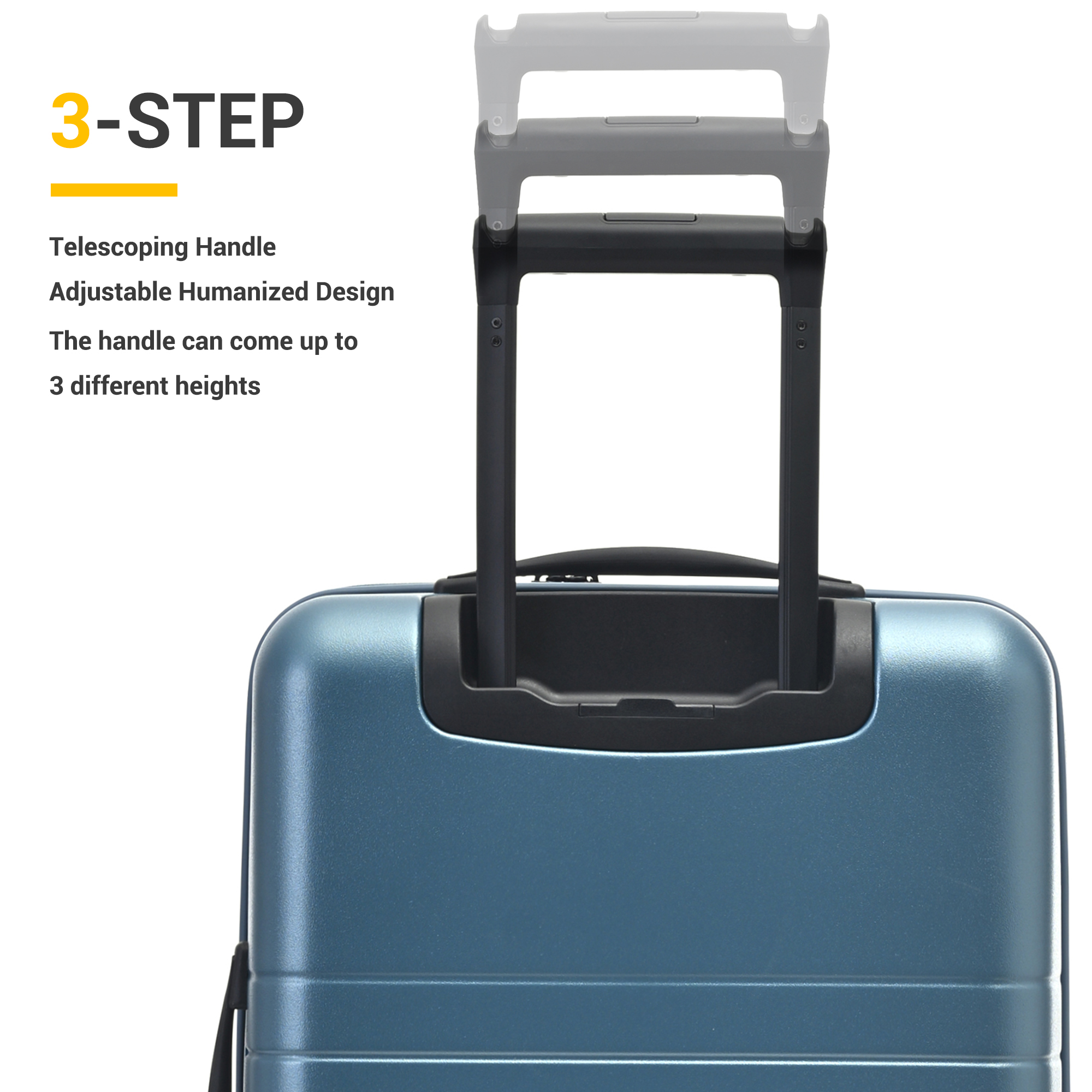 Wonder Barcelona 20" Hardside Spinner Carry-On Luggage with Front Pocket and Laptop Sleeve.BLUE
