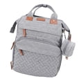 thumbnail image 1 of Diaper Bag Foldable Multifunctional Baby Diaper Backpack with USB Charging Port for Travel, 1 of 7