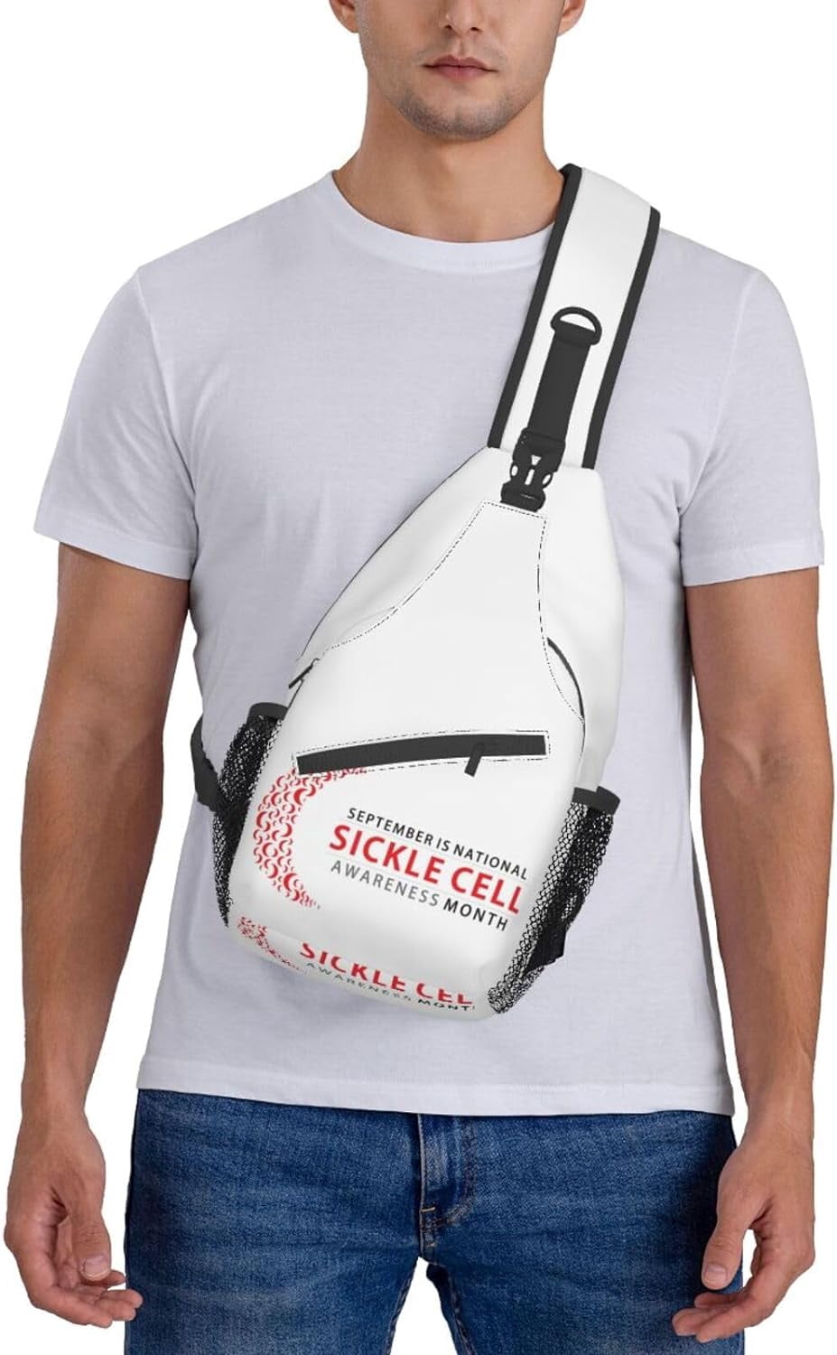 Sickle Cell Awareness Month Sling Bag Crossbody Hiking Travel Chest Bags Backpack Shoulder Daypack for Women Men