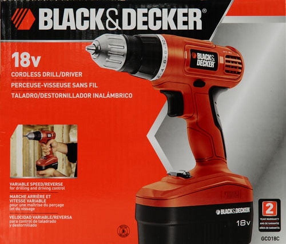 Black & Decker 18 Volt Cordless Drill With Free Accessories