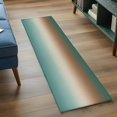 thumbnail image 4 of Gradient Green Washable Runner Rugs 2'x6', Modern Minimalist Green Brown Ocean Beach Low Pile Throw Entryway Rug Non-Slip Sturdy Edge Binding Carpet for Indoor Bedside Entrance Bedside, 4 of 9