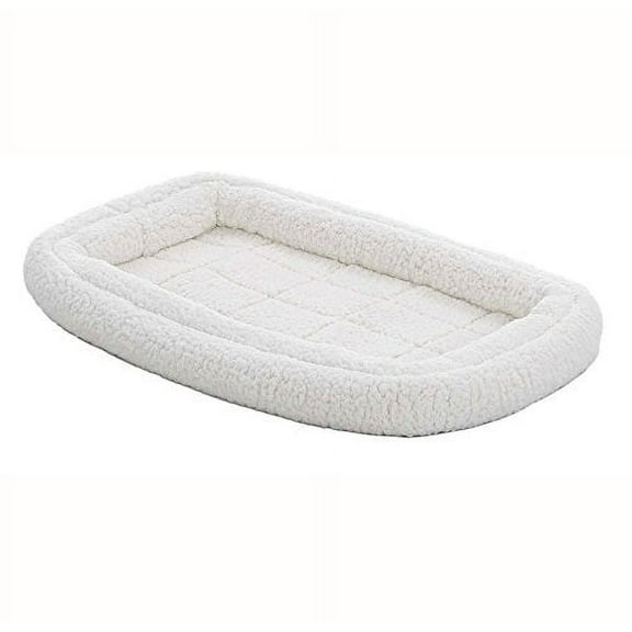 Double Bolster Pet Bed 24-Inch Dog Bed Ideal For Small Dog Breeds & Fits 24-Inch Long Dog Crates