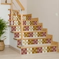 thumbnail image 4 of Mi Alma Peel & Stick Tiles - Brown Gold Beige Vintage Flower Vinyl Backsplash 12x12, 4 of 14