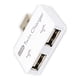 thumbnail image 5 of Hub de cargador Moyic USB2.0 ligero doble Adaptador Blanco 2Conjunto, 5 of 6