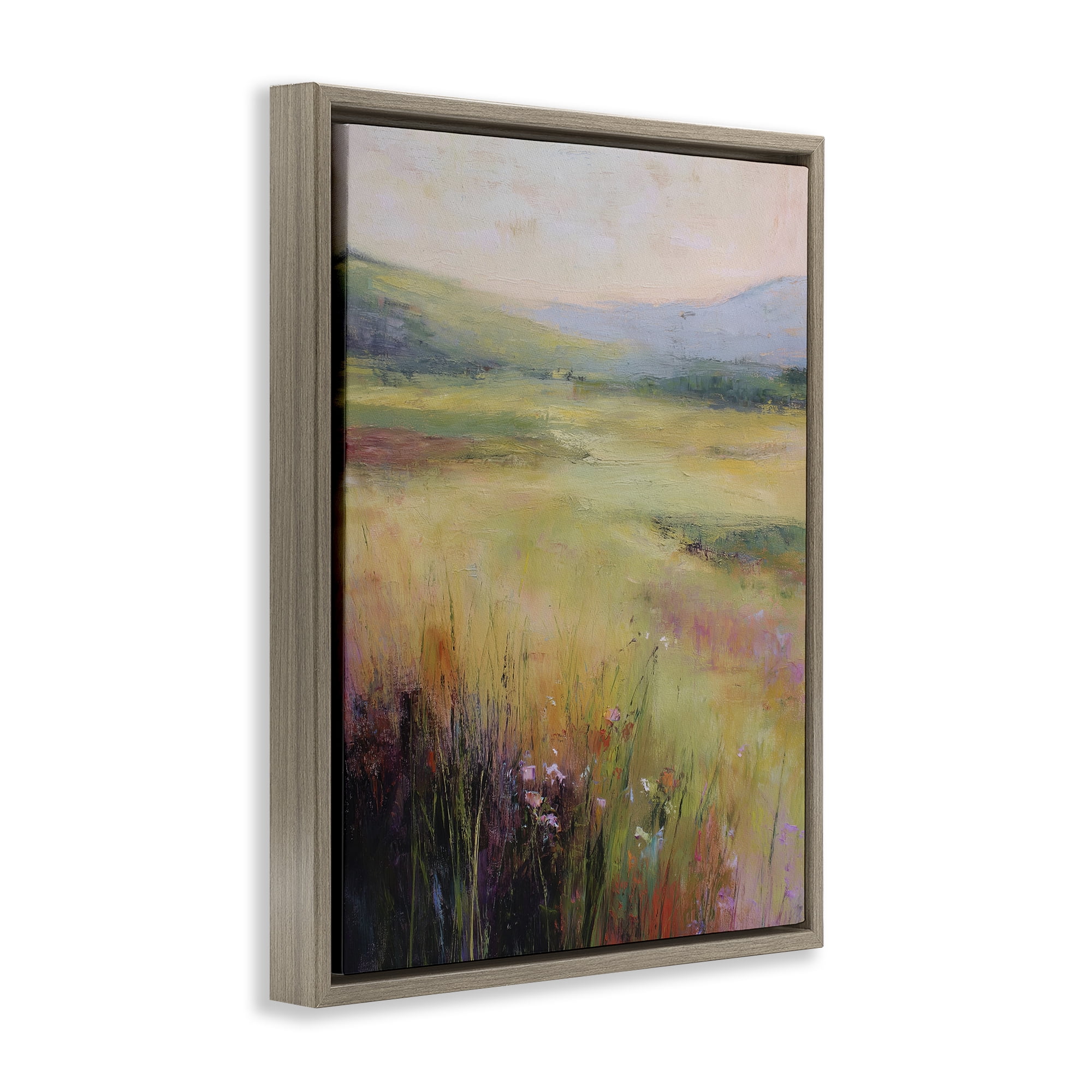 Stupell Industries Green Valley View Brown Framed Floater Canvas Wall Art, design by Svetlana Aleynikova