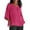 Hot Pink, variant on Women Summer T-Shirt Solid Color O-Neck 3/4 Sleeve Loose Fit Top Split Tshirts Adult Durable Sunsuit Clothes