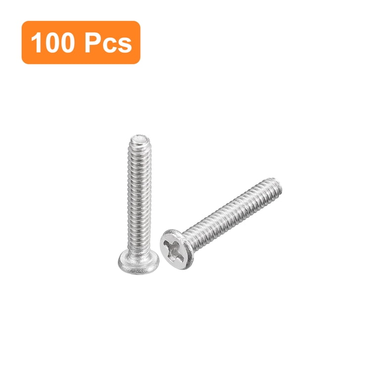 Uxcell M1.4x0.3x4mm 100 Pack Metal Flat Round Head Screws Phillips Drive Machine Bolt