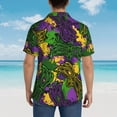 thumbnail image 6 of Easygdp Mardi Gras7 Men's Hawaiian Shirts Print Lapel Short Sleeve for Beach, vacation, party, casual occasions - Small, 6 of 9