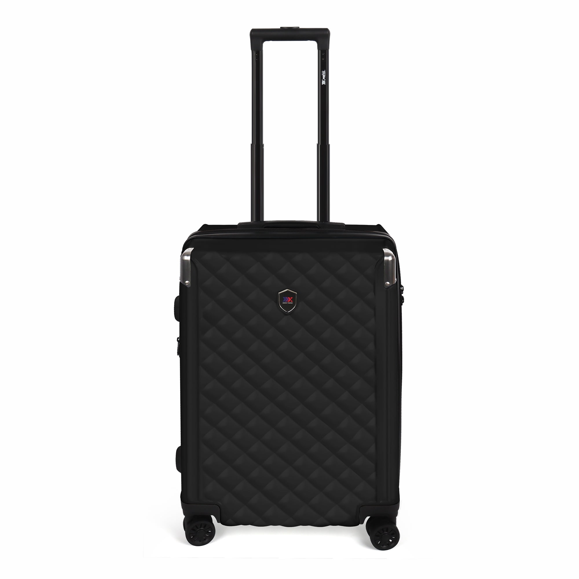 New York Xpress 20" Carry-on Luggage,Expandable Hardshell Spinner Suitcase with TSA Lock, Airplane Approved, Black - WD576