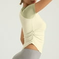 thumbnail image 4 of hotojiny Women's Workout Tee Shirt Short Sleeve Running Athletic Gym Tops Soft Lightweight Slim Crewneck Ruched T-Shirts, 4 of 6