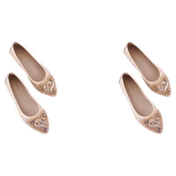 Qarigey 1 par de mocasines de diamantes de imitación para mujer, zapatos de tacón plano para fiesta y niña, toboganes de Ballet para mujer, Type1 NO1