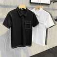 thumbnail image 2 of Ropa Kpop Top Chic Ropa de calle con bolsillo Estética Cuello ordinario Camiseta Hombre Casual Liso Polo Camisetas Hombre Trashy Y2k, 2 of 5
