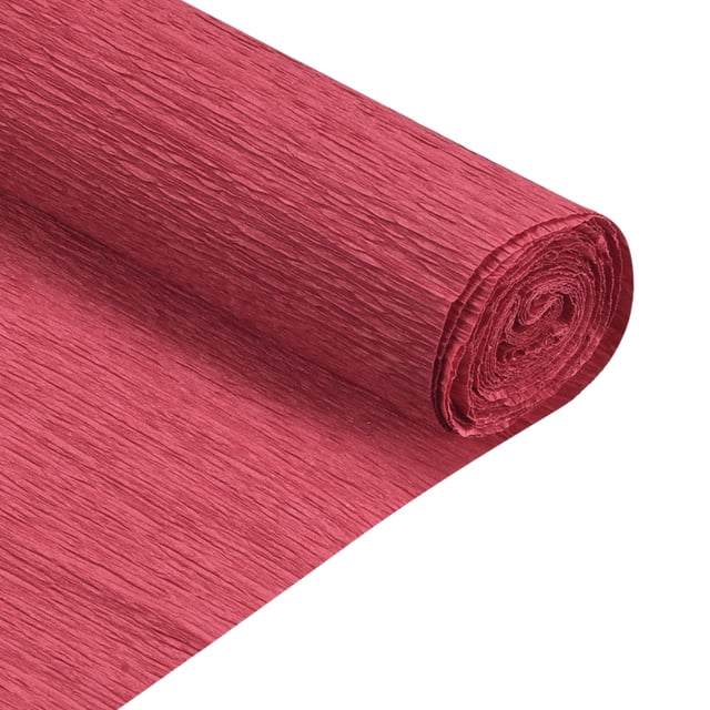 Rollo de Papel Crepé Uxcell Decoración de Papel Crepé 6.9 pies de Largo 20" de Ancho Rojo Profundo