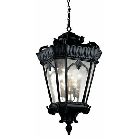 

8 Light Outdoor Ceiling Fixture with Traditional Inspirations 47.5 inches Tall By 25.5 inches Wide-Textured Black Finish Bailey Street Home