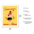 thumbnail image 2 of Argentina - Argentinean Gaucho (Cowboy) Mate Calabash Gourd Boleadoras - Pacifica International Airways - Vintage Airline Travel Poster c.1950s - Fine Art Matte Paper Print (Unframed) 24x32in, 2 of 4
