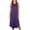 Purple#, variant on Dvprdro Womens Summer Sleepwear Dress Crewneck Sleeveless Side Slit Loose Fit Solid Midi