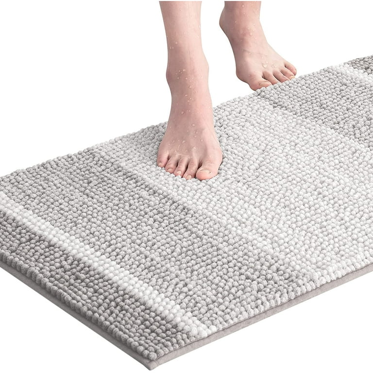 NICETOWN Taupe Bathroom Rugs and Mats Sets, Bath Mats, Slip-Resistant  Absorbent Soft Comfortable and Fluffy Chenille Toilet Rugs, Floor Mats Dry  Fast