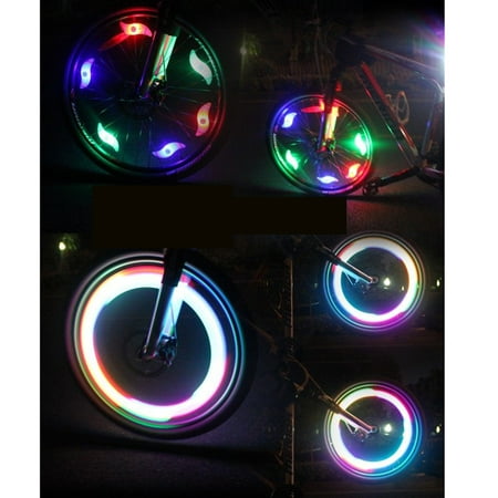 AGPtek Multi-color 6pcs Flexible Waterproof Silicone Bike Light Bicycle Cycling Spoke Wire Tire Tyre Silicone LED