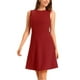 thumbnail image 4 of INSPIRE CHIC Vestidos midi de línea A sin mangas de color sólido para mujeres en el trabajo XS Rojo, 4 of 6