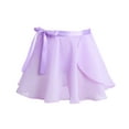 thumbnail image 4 of inlzdz Girls Ballet Dance Outfits Long Sleeves Gymnastics Leotard with Ruffled Hem Tied Skirt Set Lavender 2-3, 4 of 7