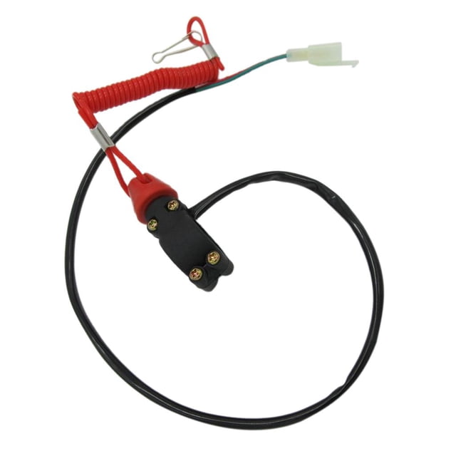 Interruptor de parada de para motocicleta y cable de sujeción de seguridad para scooter de manillar de 7/8 pulgadas Baoblaze Matar interruptor de parada