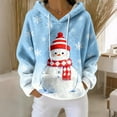 thumbnail image 2 of Hoodies for Women Oversized Winter Plush Cute Sweatshirts Pullover Trendy Fall Winter Clothes with Christmas Print for Comfortable Seasonal Wear,Light Blue,L, 2 of 6