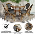 thumbnail image 4 of Flash Furniture Indoor/Outdoor Commercial French Bistro 31.5" Table, Black and White PE Rattan, Glass Top with 4 Stack Chairs, 4 of 10