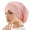 Pink, variant on Women's Lace Trim Undercap Soft Hijab Inner Cap Breathable Chemo Bonnet Turbans Cap Beanie Hat Head Wraps for Sleep Free Size