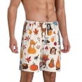 thumbnail image 2 of Bixox Men's Hello Autumn printed lightweight casual shorts, soft sleep shorts with pockets., 2 of 7