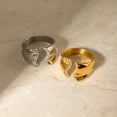 thumbnail image 4 of Stainless Steel Diamond Inlaid Irregular Open Ring Unisex Geometric Titanium Steel Finger Jewelry R2401011, 4 of 6