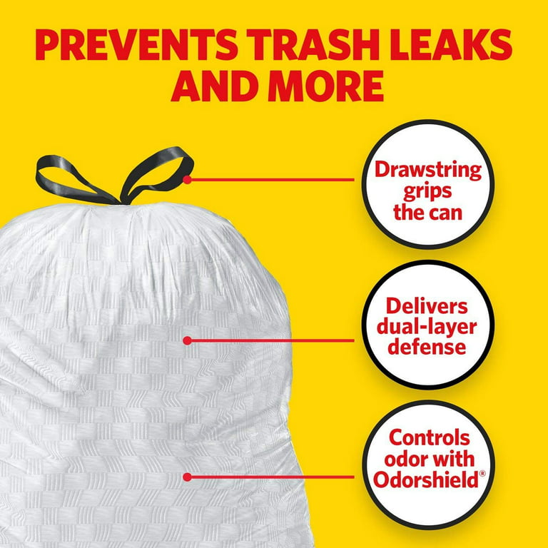 Glad Tall Kitchen Drawstring Trash Bags - OdorShield 13 Gallon White Trash  Bag, Gain Original with Febreze Freshness - 80 Count 