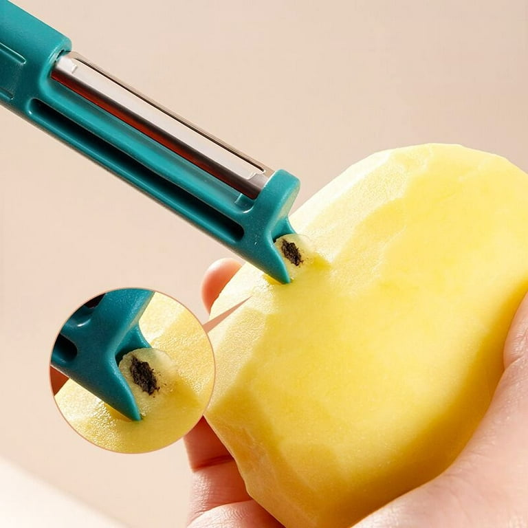 4Pack Vegetable Cleaner Brush Fruit Scrubber Brush Good Grip Long Handle  Food Cleaning Brush Multifunctional Kitchen Gadgets with Peeler Veggie Wash