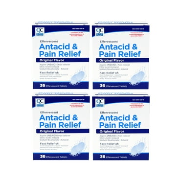 4 Pack Quality Choice Effervescent Pain Relief Antacid Tablets 36 Count Each