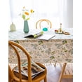 thumbnail image 3 of Elegant Plant Floral Cotton Linen Fabric, Stitching Tassel Square Tablecloth for Kitchen | Dining | Tabletop | Decoration | Tea Party | Weddings | Farmhouse (140*180cm), 3 of 5