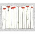 thumbnail image 1 of Flower Tapestry, Floral Gardening Theme Image of Poppies Flourishing on Tall Stems for Spring, Wall Hanging for Bedroom Living Room Dorm Decor, 60W X 40L Inches, Vermilion Green, by Ambesonne, 1 of 2