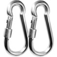 thumbnail image 1 of czcpp-3.15 Inches 4 Inches Stainless Steel Carabiner for Gym Equipment Connection, Heavy Duty Spring Snap Hook Clips Buckle for Gym Exercise, Punching Bags, Hiking, Camping, 1 of 4